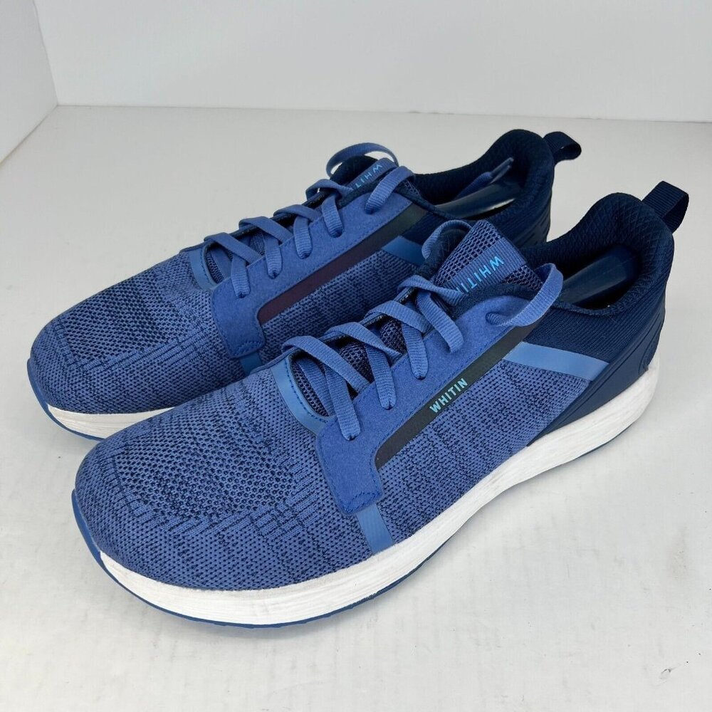 Whitin Mens S82 Blue Zero Drop Wide Toe Box Lace Up Low Top Size 45 Running Shoe